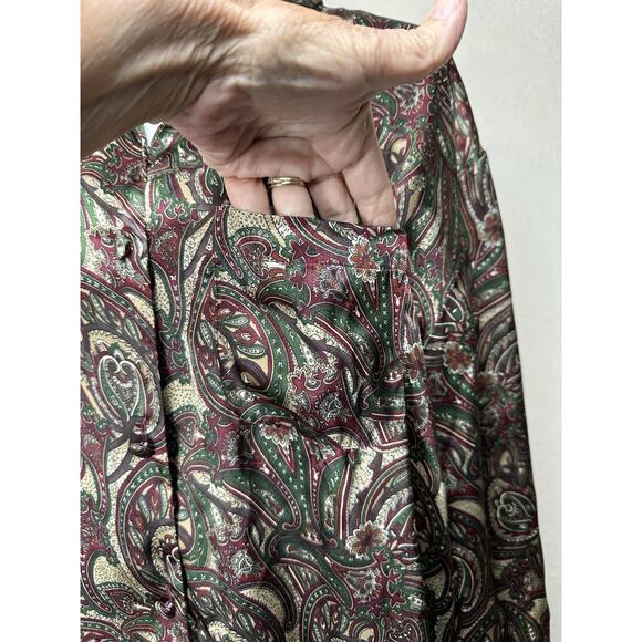 VTG Y2K Victoria's Secret Paisley Button Up Sleep Shirt Night Gown Large - Picture 4 of 15